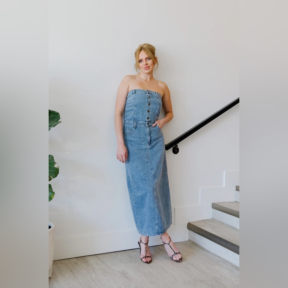 Sincerely Jules Denim Strapless Dress